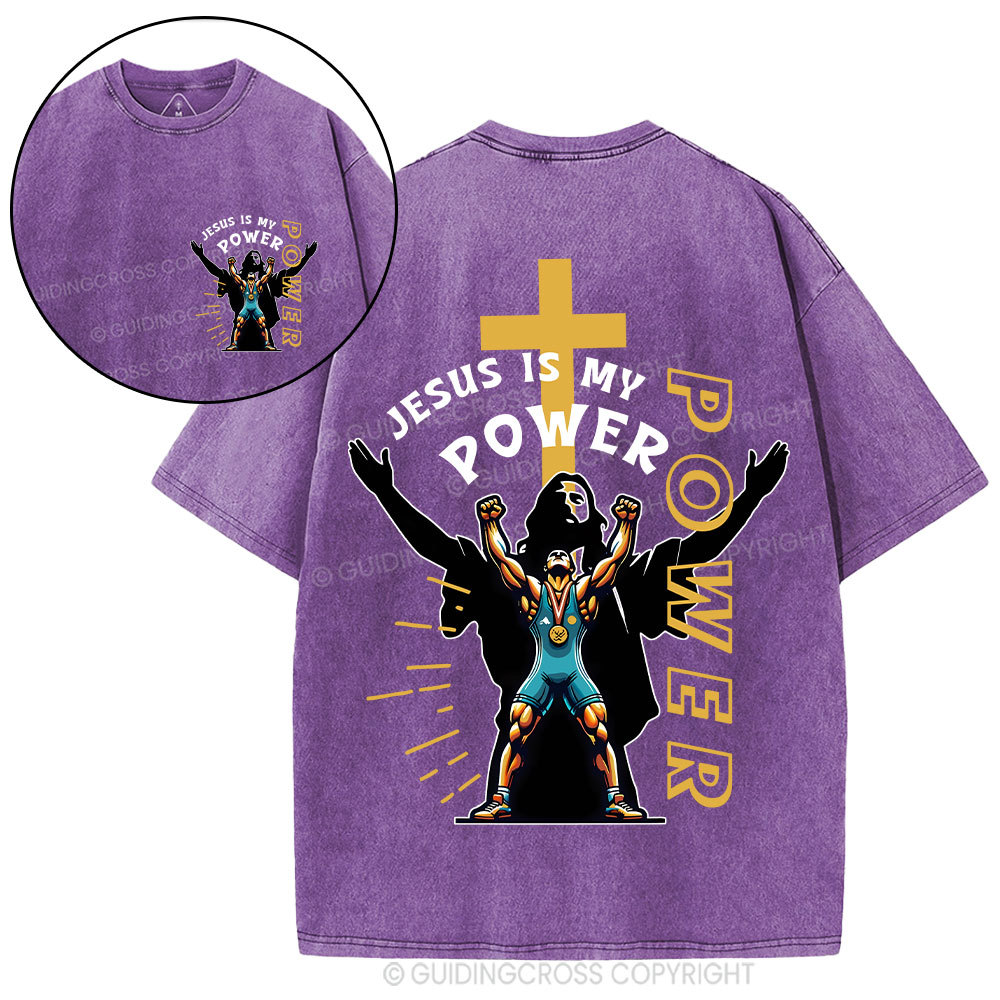 Jesus Is My Power Christian Washed T-Shirt