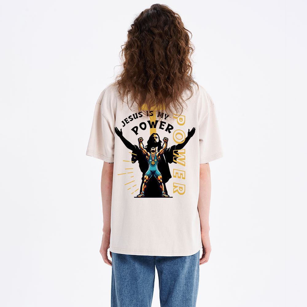 Jesus Is My Power Christian Washed T-Shirt