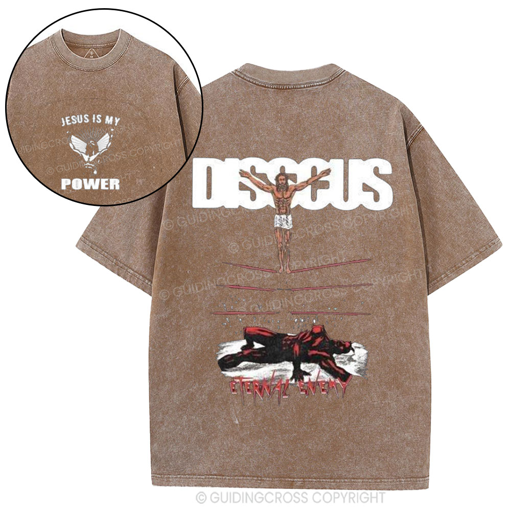 Jesus Is My Power Christian Washed T-Shirt