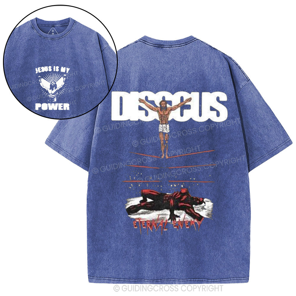 Jesus Is My Power Christian Washed T-Shirt