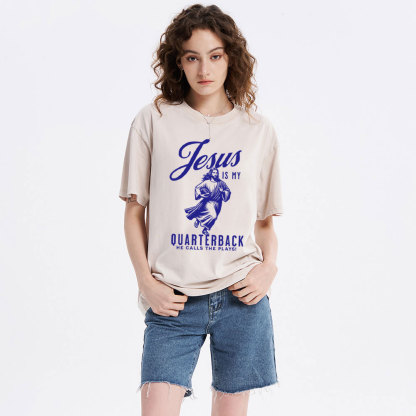 Jesus Is My Quarterback Christian Washed T-Shirt