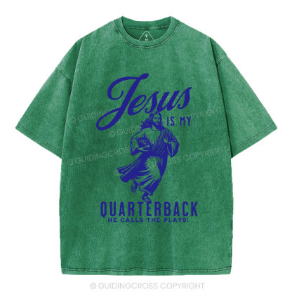 Jesus Is My Quarterback Christian Washed T-Shirt