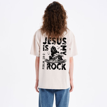 Jesus Is My Rock Christian Washed T-Shirt
