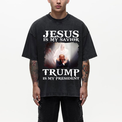 Jesus Is My Savior Christian Washed T-Shirt