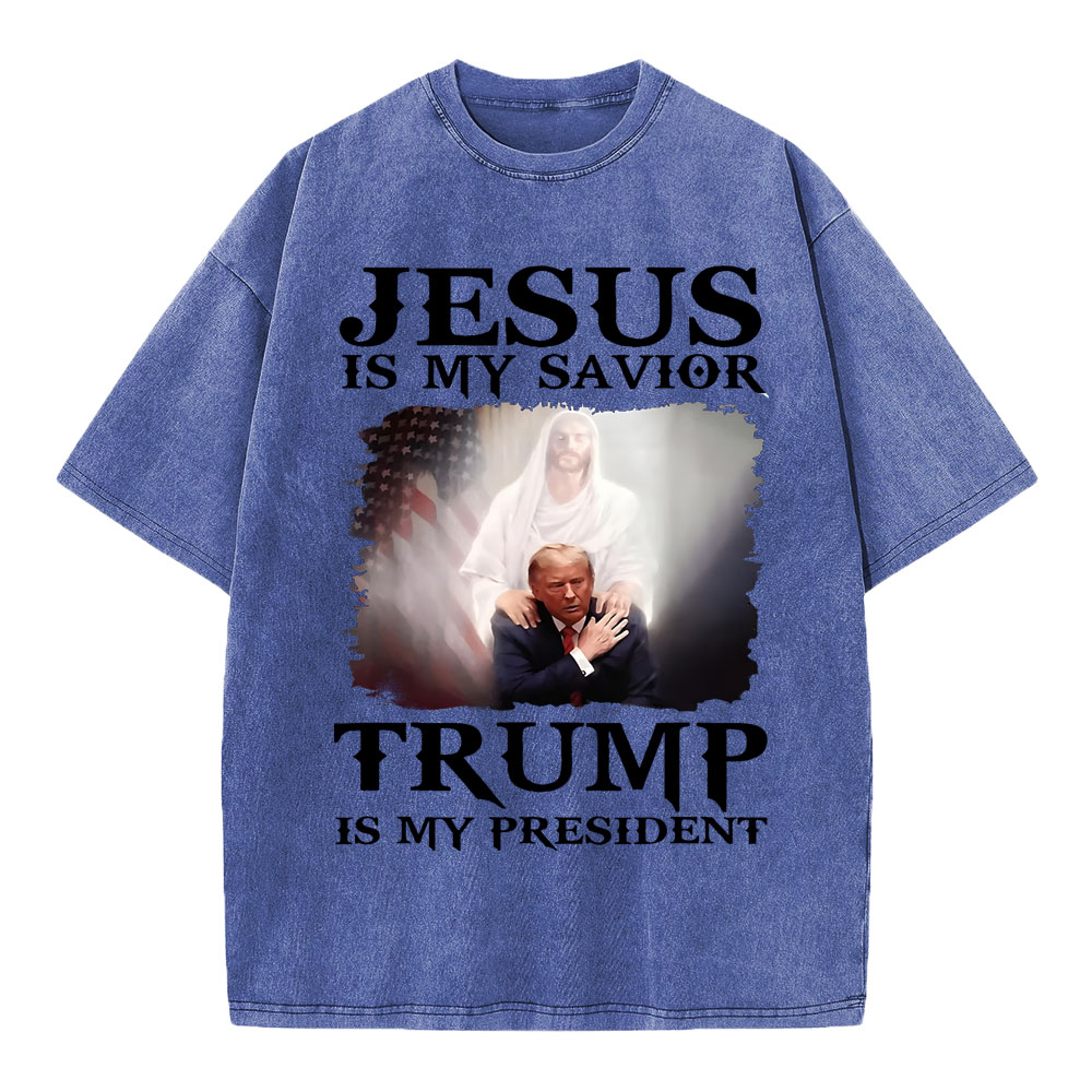 Jesus Is My Savior Christian Washed T-Shirt