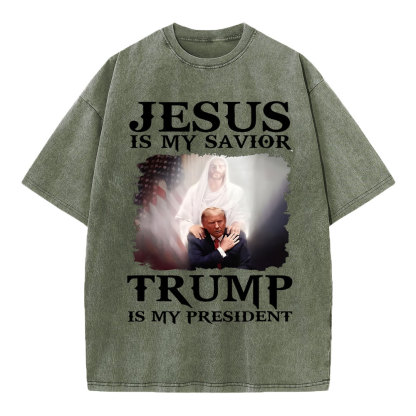 Jesus Is My Savior Christian Washed T-Shirt