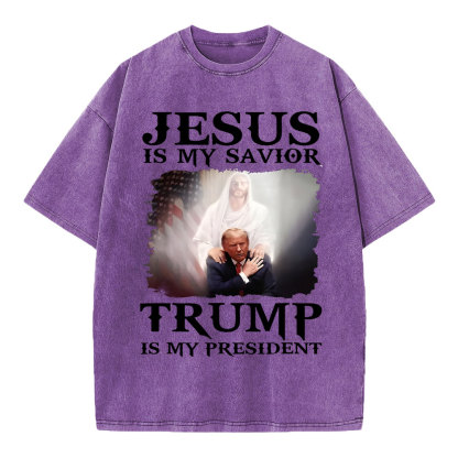 Jesus Is My Savior Christian Washed T-Shirt