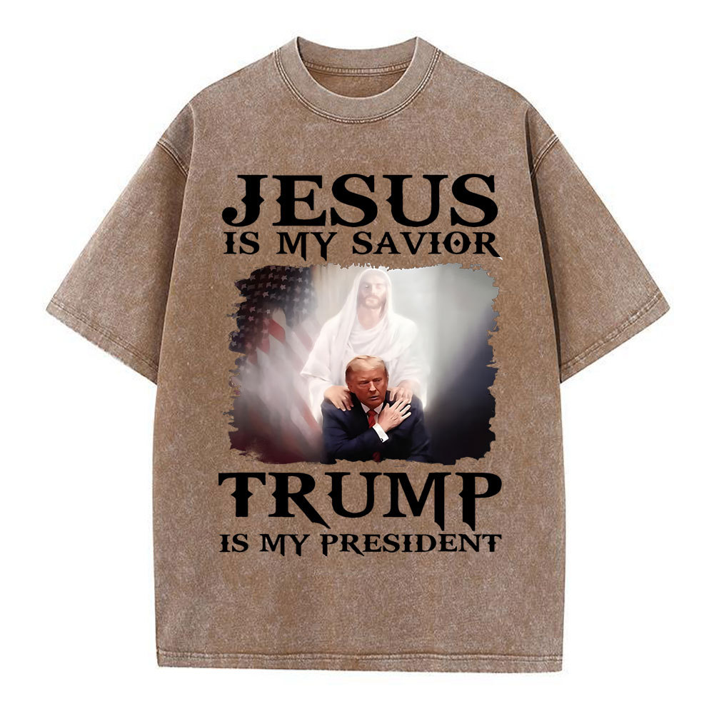 Jesus Is My Savior Christian Washed T-Shirt