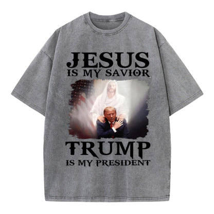 Jesus Is My Savior Christian Washed T-Shirt