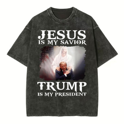 Jesus Is My Savior Christian Washed T-Shirt