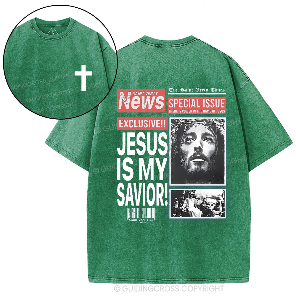 Jesus Is My Savior Christian Washed T-Shirt