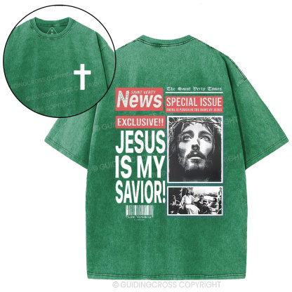 Jesus Is My Savior Christian Washed T-Shirt