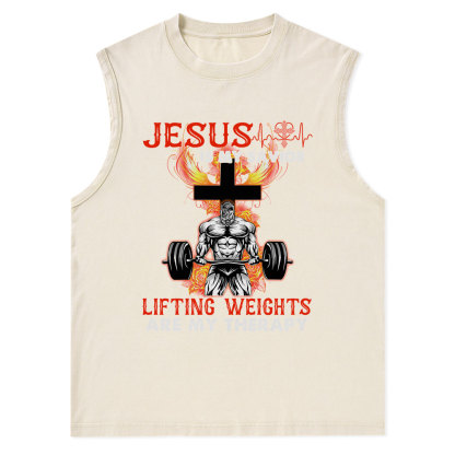 Jesus Is My Savior Christian Washed Tank Top