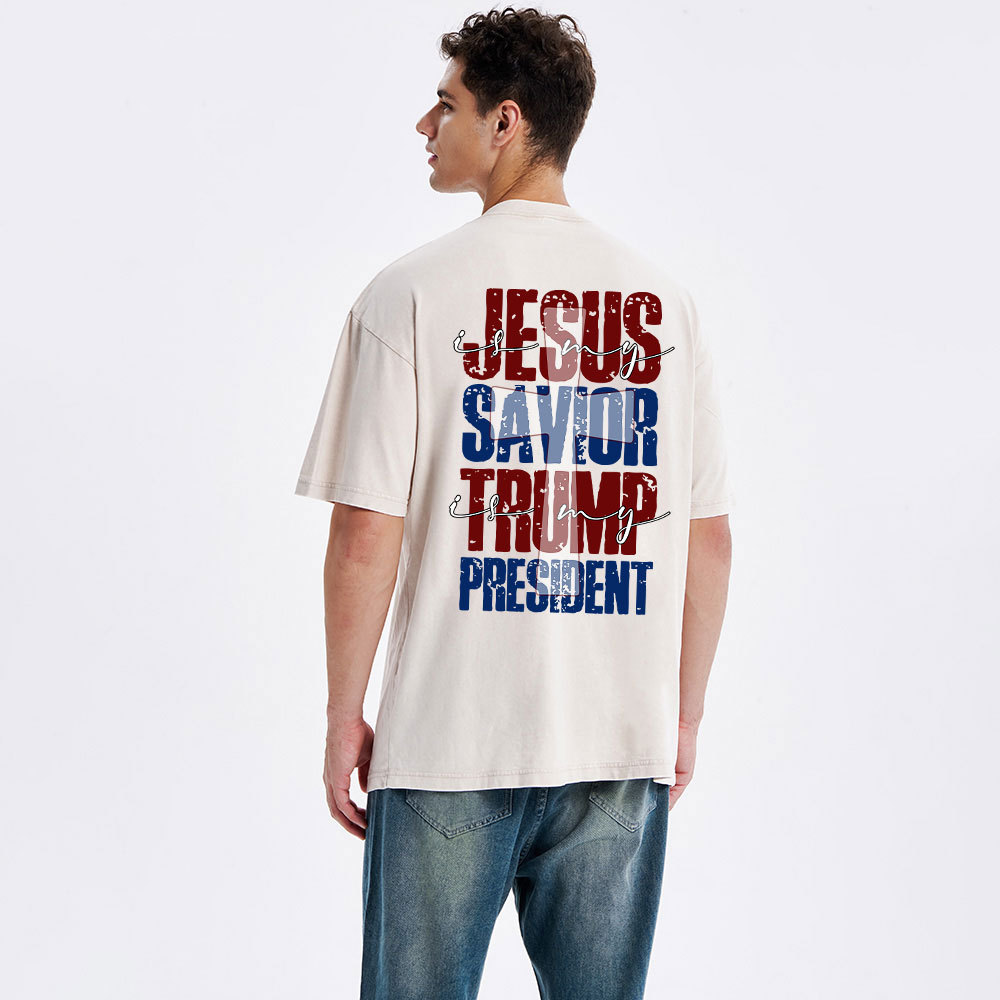 Jesus Is My Savior Christian washed T-Shirt