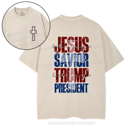 Jesus Is My Savior Christian washed T-Shirt