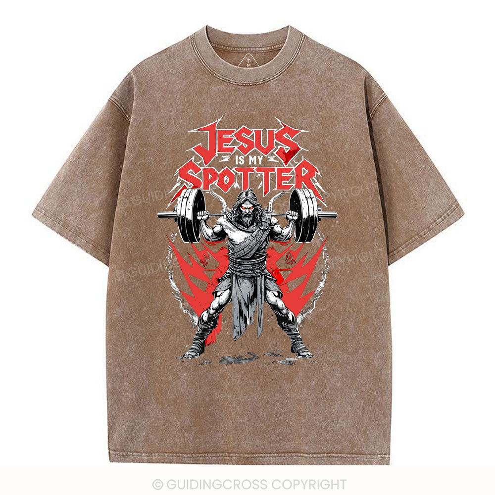 Jesus Is My Spotter Christian Washed T-Shirt