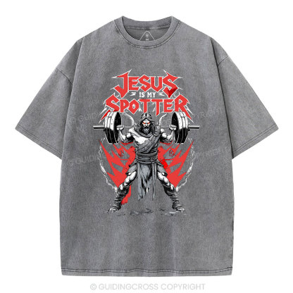 Jesus Is My Spotter Christian Washed T-Shirt