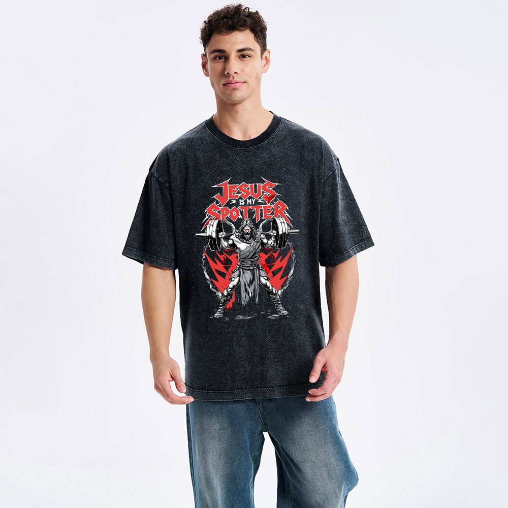 Jesus Is My Spotter Christian Washed T-Shirt