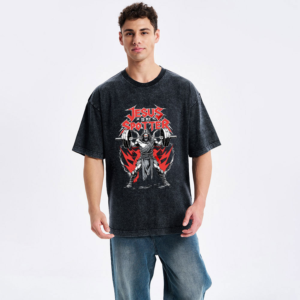 Jesus Is My Spotter Christian Washed T-Shirt