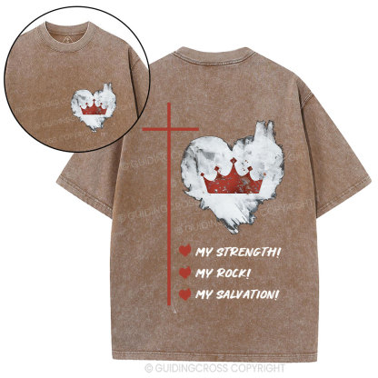 Jesus Is My Strength Rock And Salvation Christian Washed T-Shirt