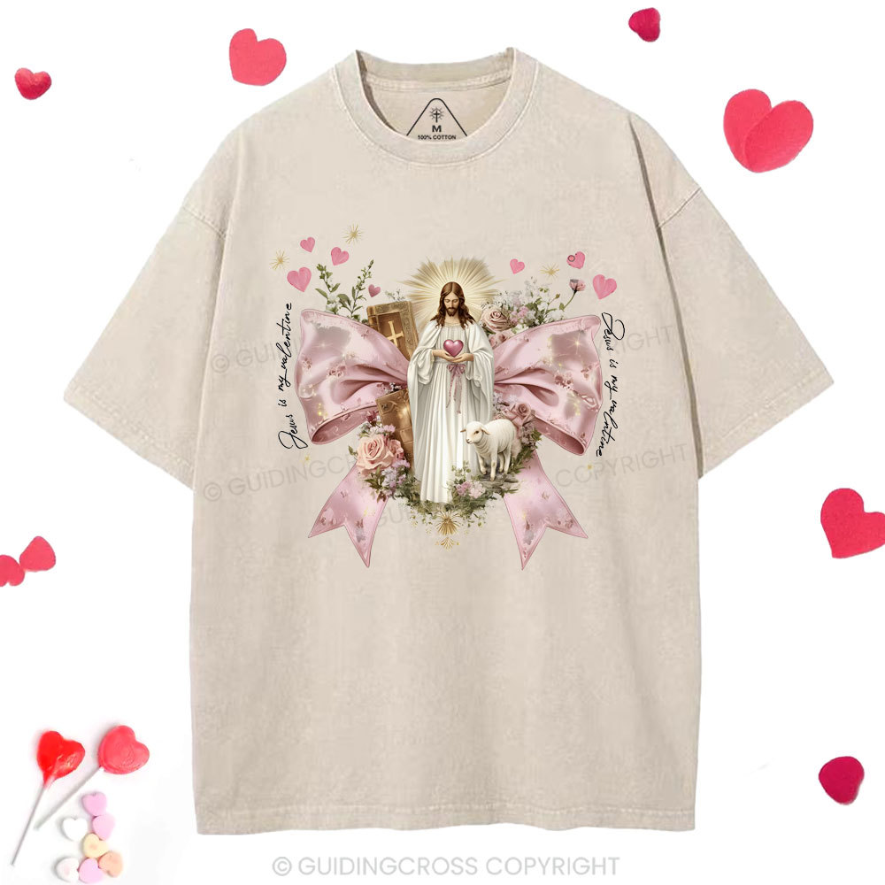 Jesus Is My Valentina Christian Washed T-Shirt