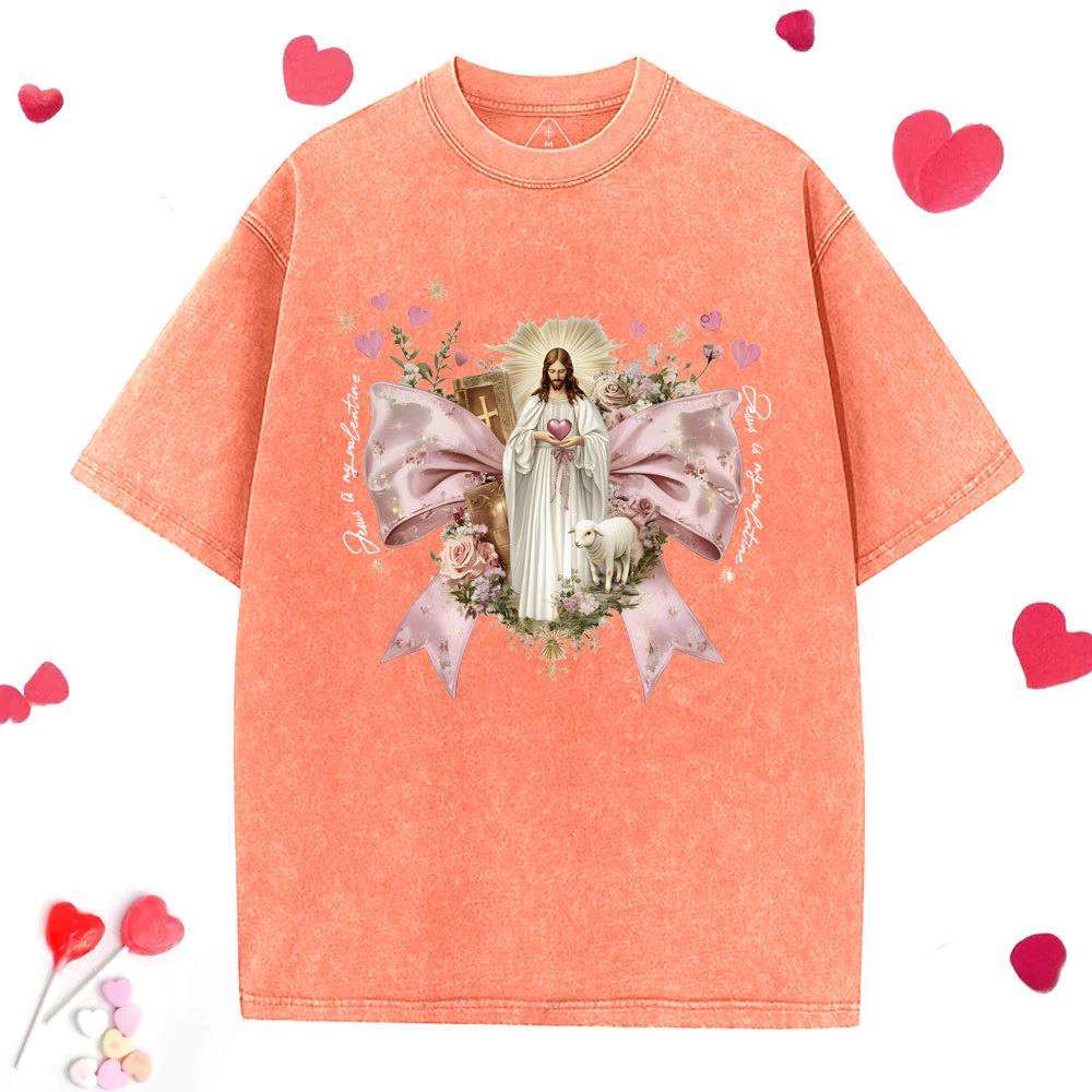 Jesus Is My Valentina Christian Washed T-Shirt