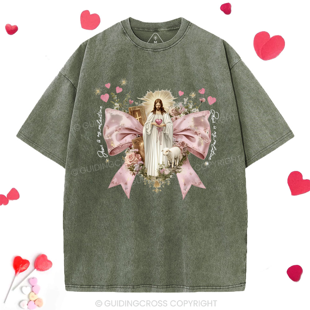 Jesus Is My Valentina Christian Washed T-Shirt