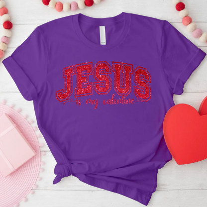 Jesus Is My Valentine Christian Glitter T-Shirt