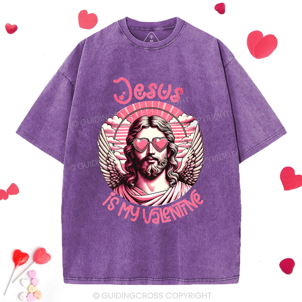 Jesus Is My Valentine Christian Washed T-Shirt