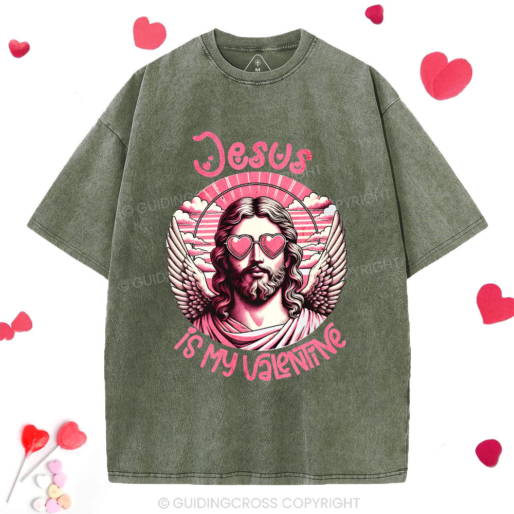 Jesus Is My Valentine Christian Washed T-Shirt