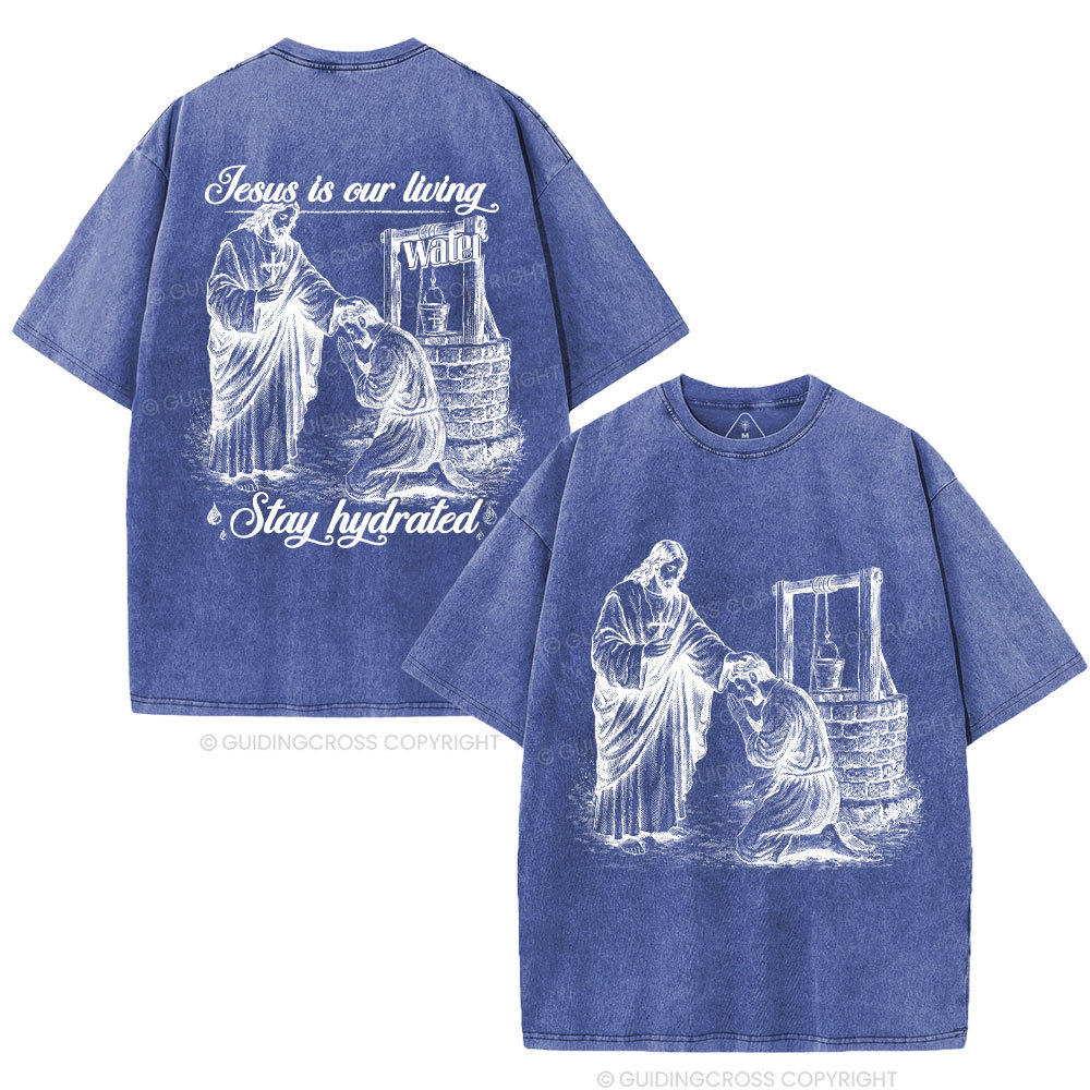 Jesus Is Our Living Christian Washed T-Shirt