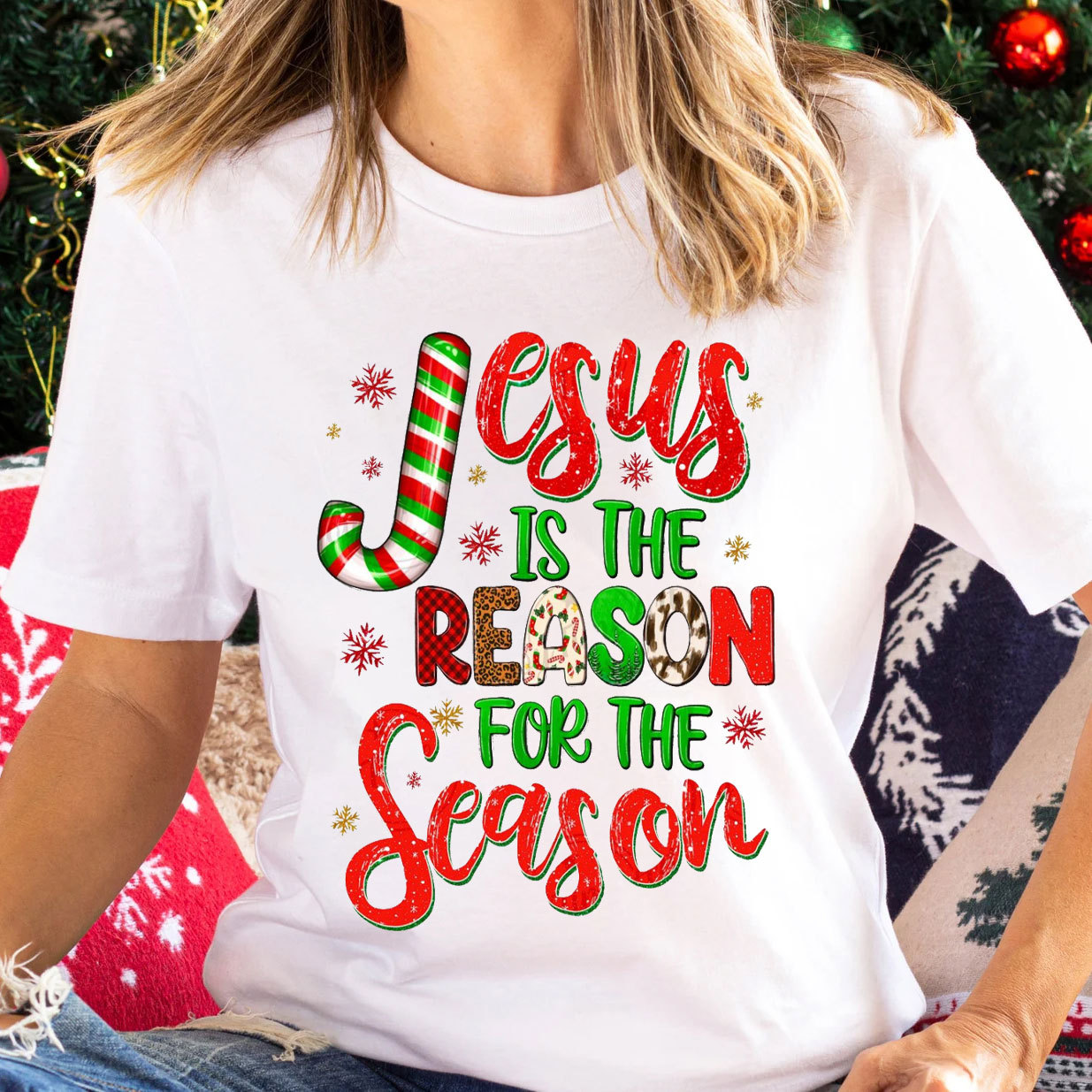 Jesus Is Reason For The Season Christian Christmas T-Shirt