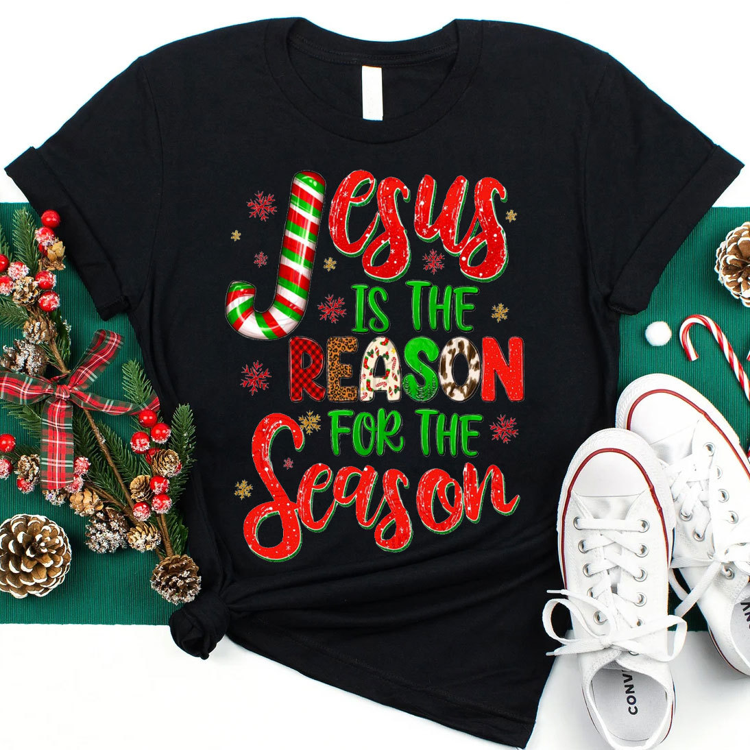 Jesus Is Reason For The Season Christian Christmas T-Shirt