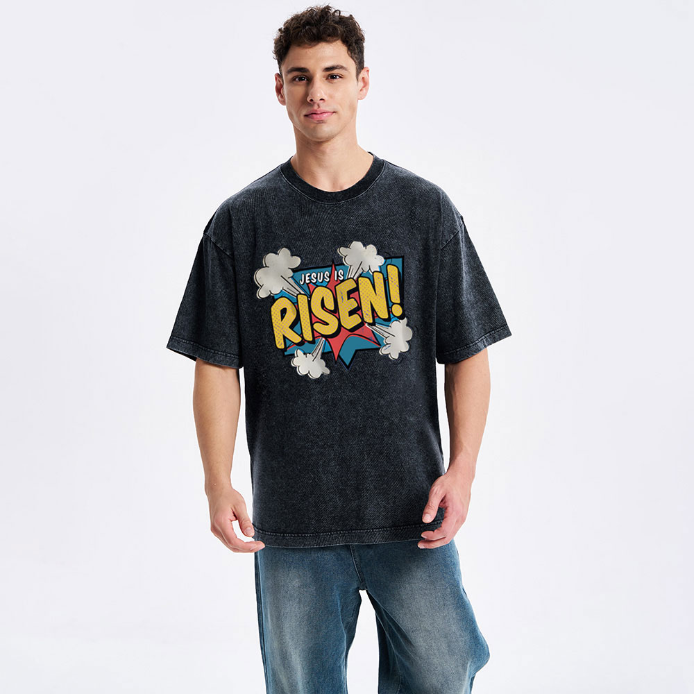 Jesus Is Risen Christian Washed T-Shirt
