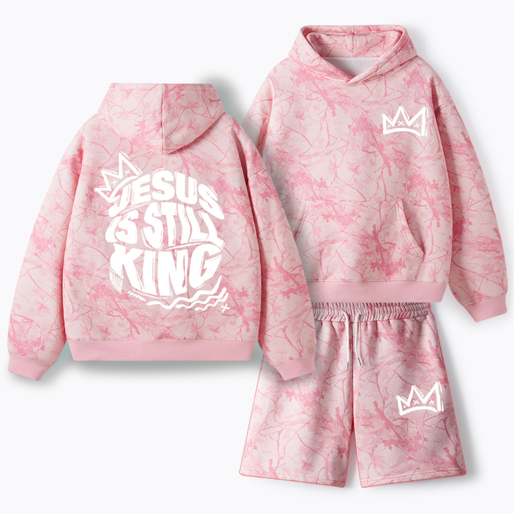 Jesus Is Still King Christian Camo Fleece Hoodie Set