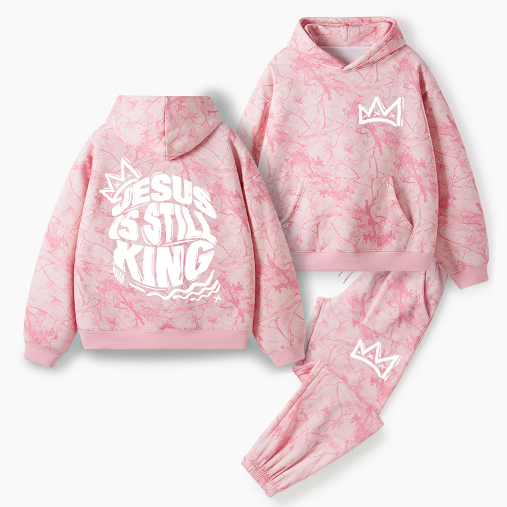 Jesus Is Still King Christian Camo Fleece Hoodie Set