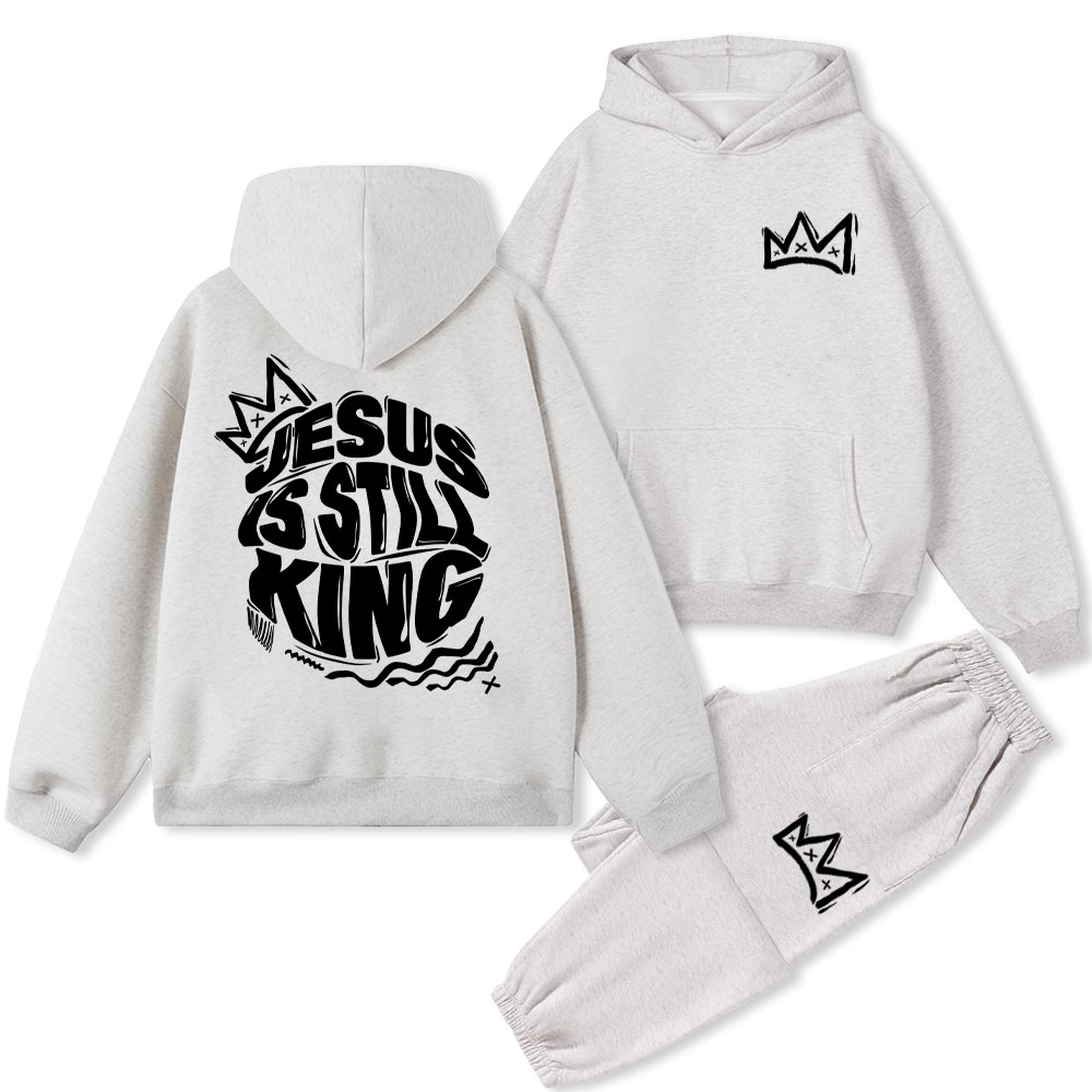 Jesus Is Still King Christian Fleece Hoodie Set