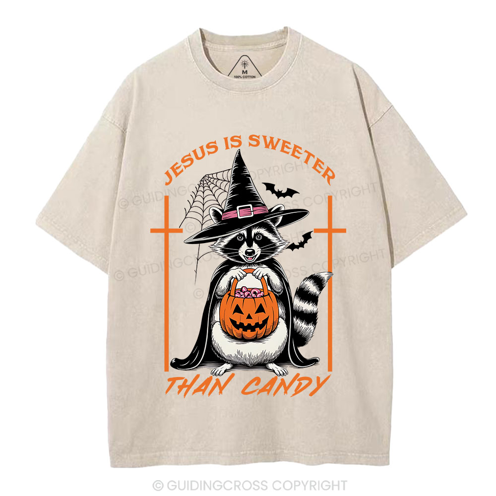 Jesus Is Sweeter Than Candy Christian Washed T-Shirt