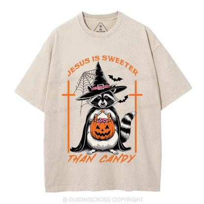 Jesus Is Sweeter Than Candy Christian Washed T-Shirt