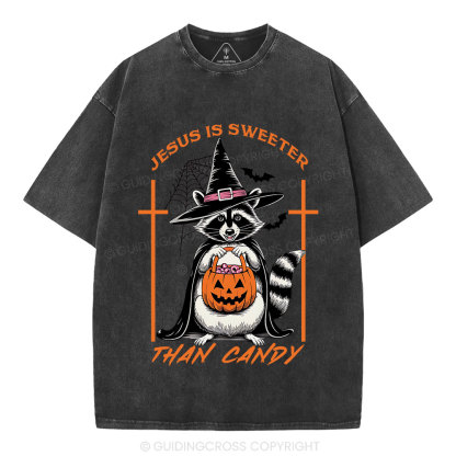 Jesus Is Sweeter Than Candy Christian Washed T-Shirt