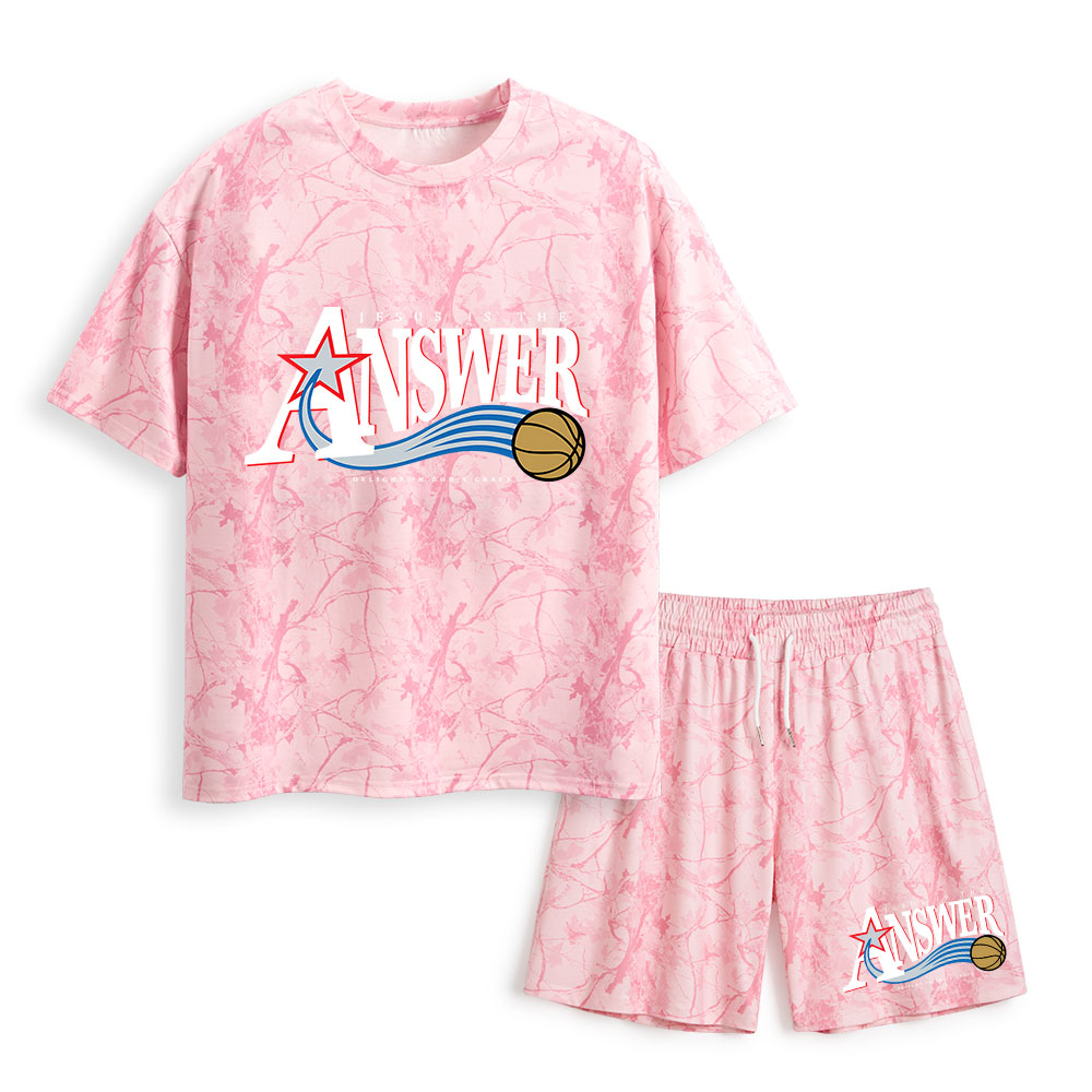 Jesus Is The Answer Christian Camo T-Shirt & Shorts