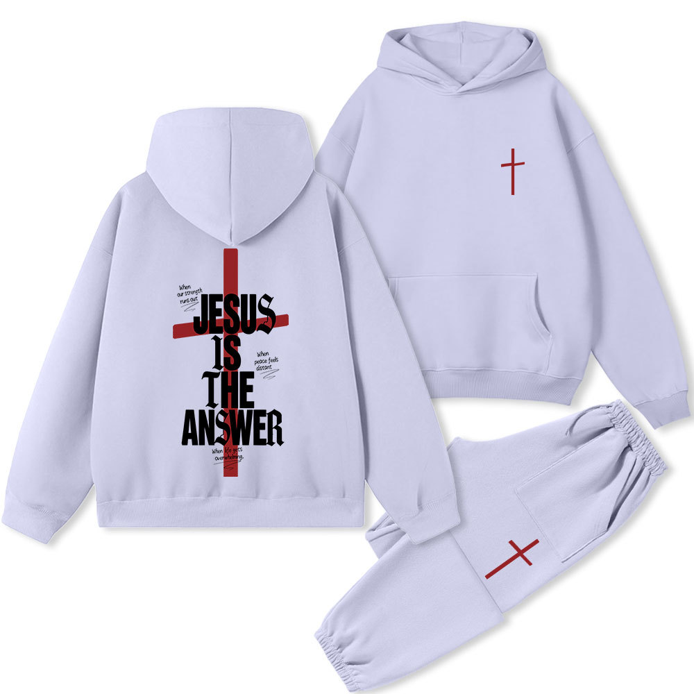 Jesus Is The Answer Christian Premium Fleece Hoodie Set