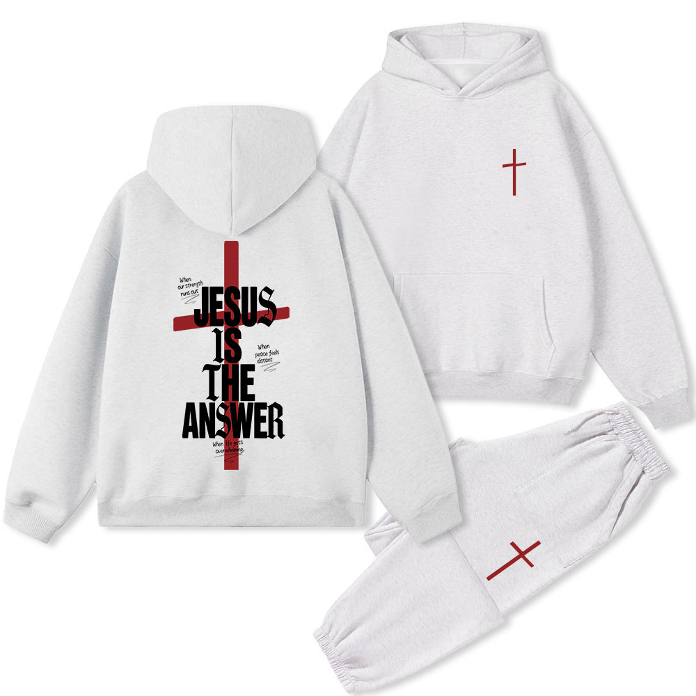 Jesus Is The Answer Christian Premium Fleece Hoodie Set