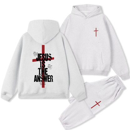 Jesus Is The Answer Christian Premium Fleece Hoodie Set