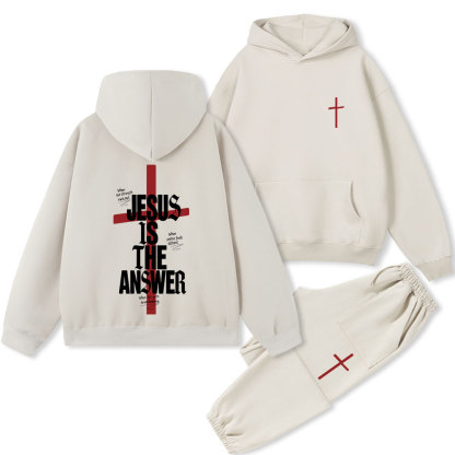 Jesus Is The Answer Christian Premium Fleece Hoodie Set