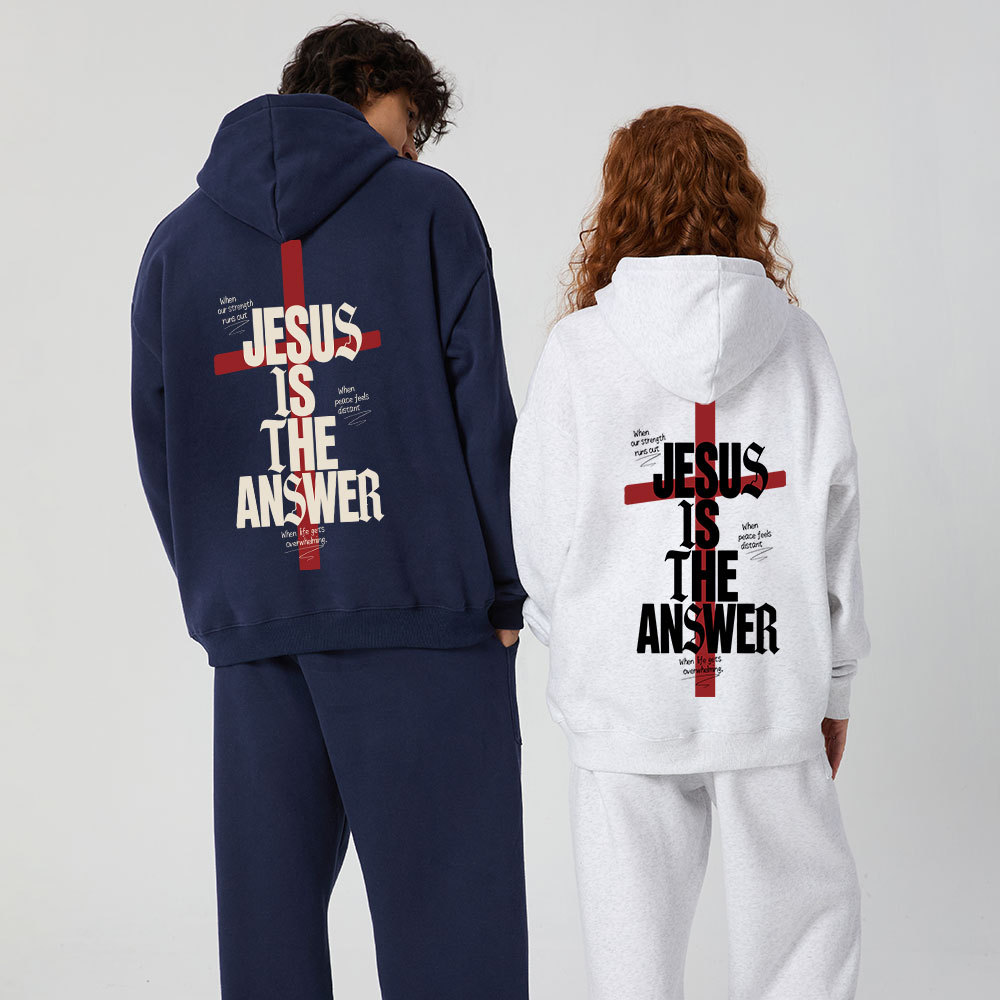 Jesus Is The Answer Christian Premium Fleece Hoodie Set