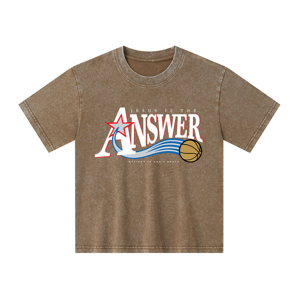 Jesus Is The Answer Kid Washed T-Shirt