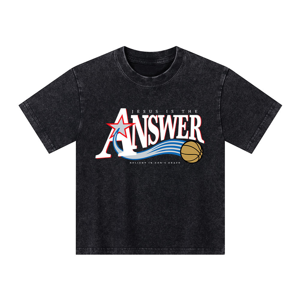 Jesus Is The Answer Kid Washed T-Shirt