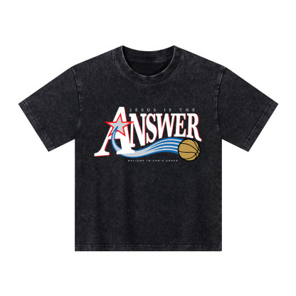 Jesus Is The Answer Kid Washed T-Shirt