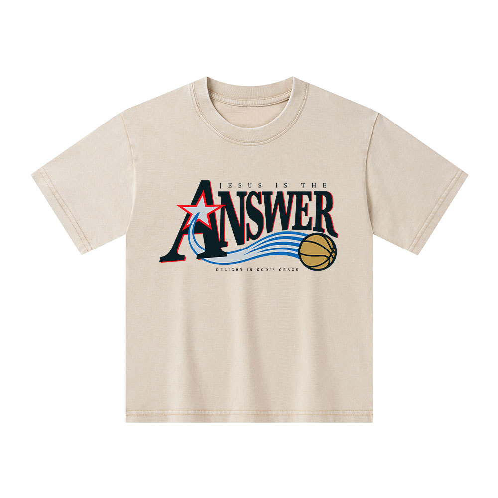Jesus Is The Answer Kid Washed T-Shirt